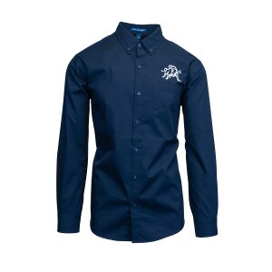 Navy, Aggie Bull, Button-Down, Dress Shirt, Long-Sleeve